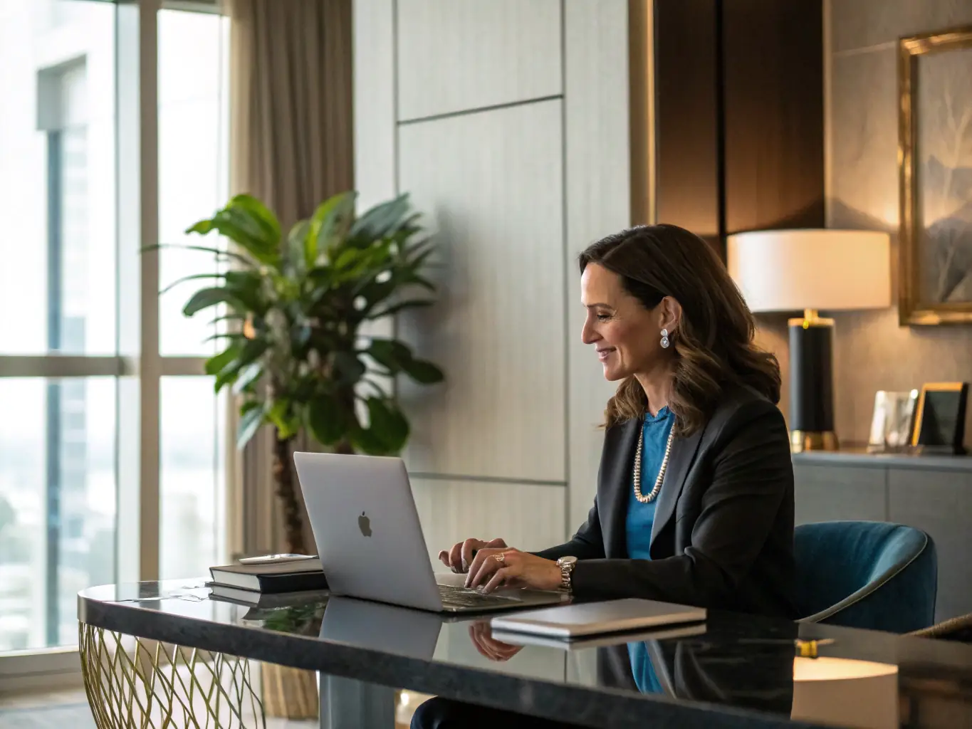 A mock interview session with a coach and applicant practicing via video call, illustrating comprehensive interview preparation for Business School admissions.